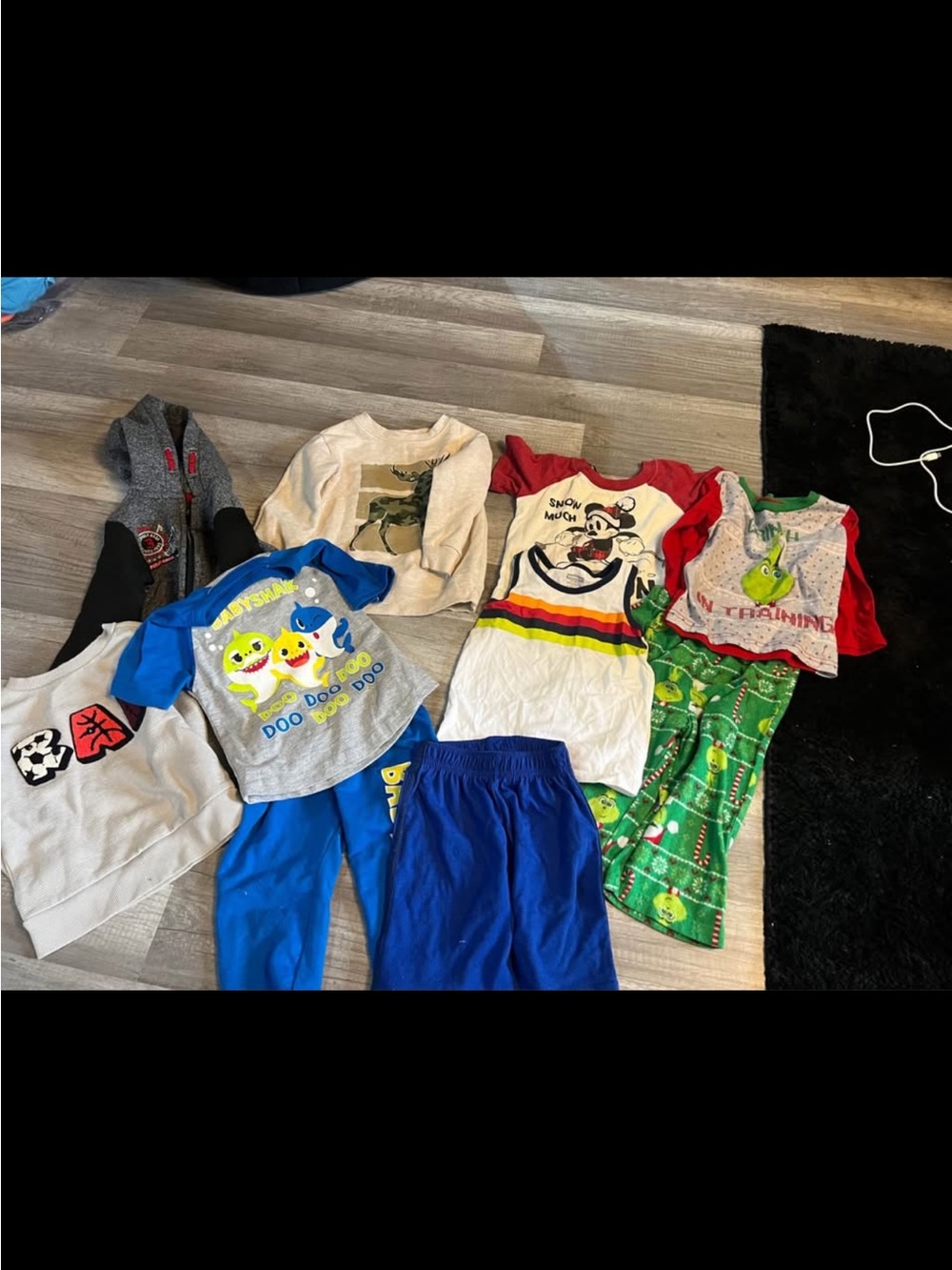 Lot of Boys Pajama Tops, tops, and Pants - Blue, Red, Green Mix